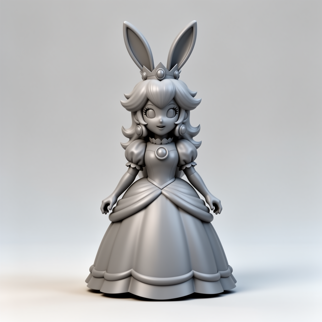 Princess Peach Bunny Figurine free 3D printable STL