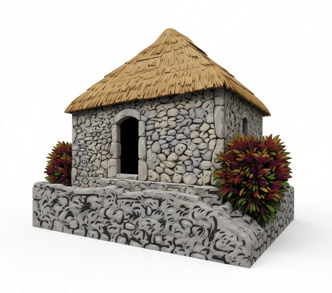 Stone Hut Model free 3D printable STL