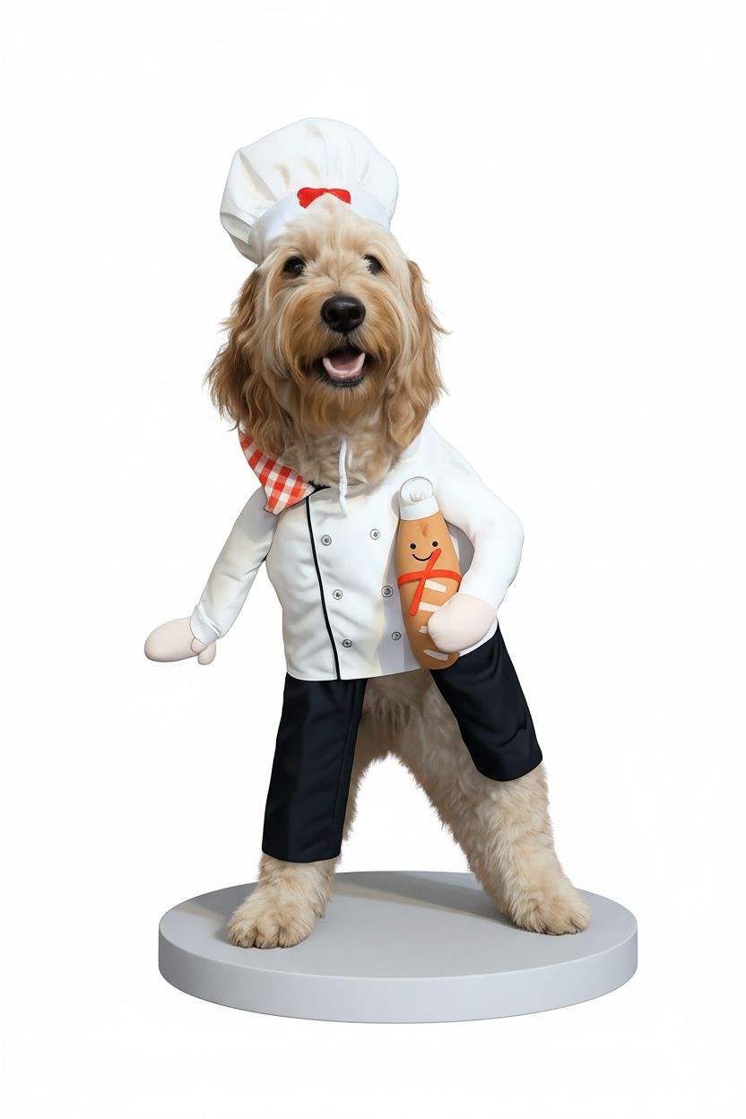 Goldendoodle Chef Figurine free 3D printable STL