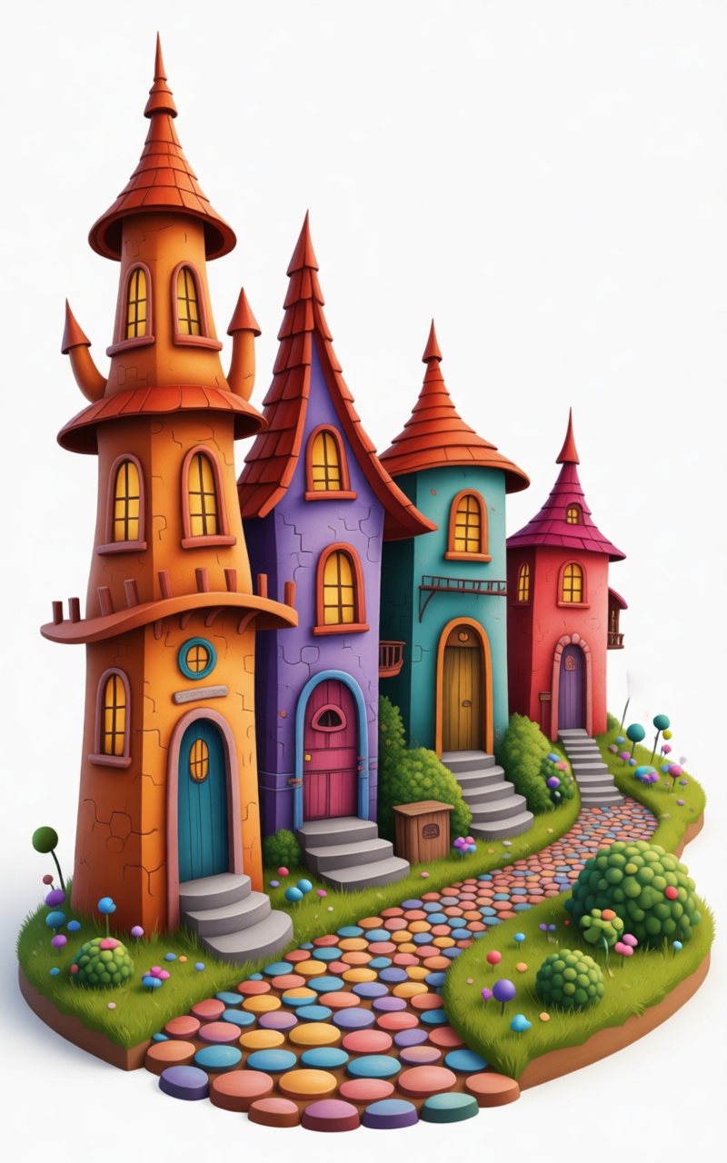 Whimsical Fairy Tale Village free 3D printable STL