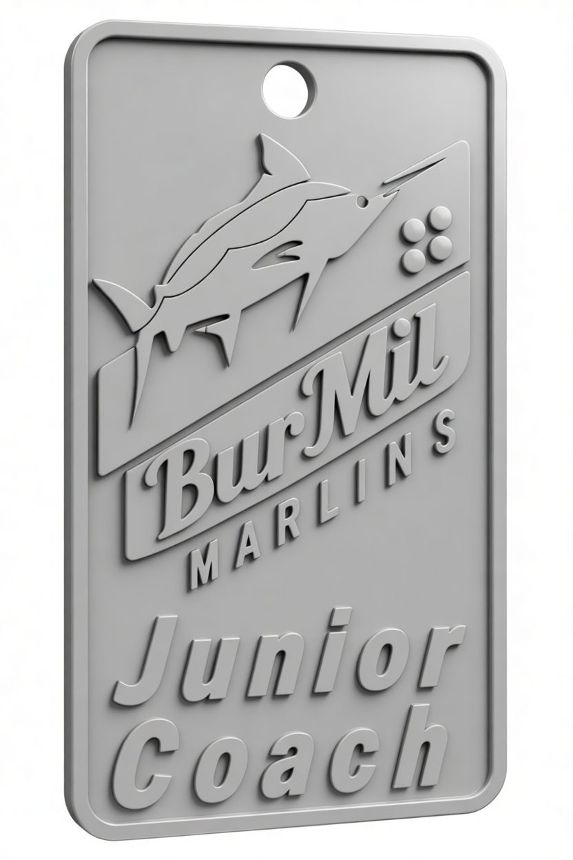 BurMil Marlins Junior Coach Tag free 3D printable STL