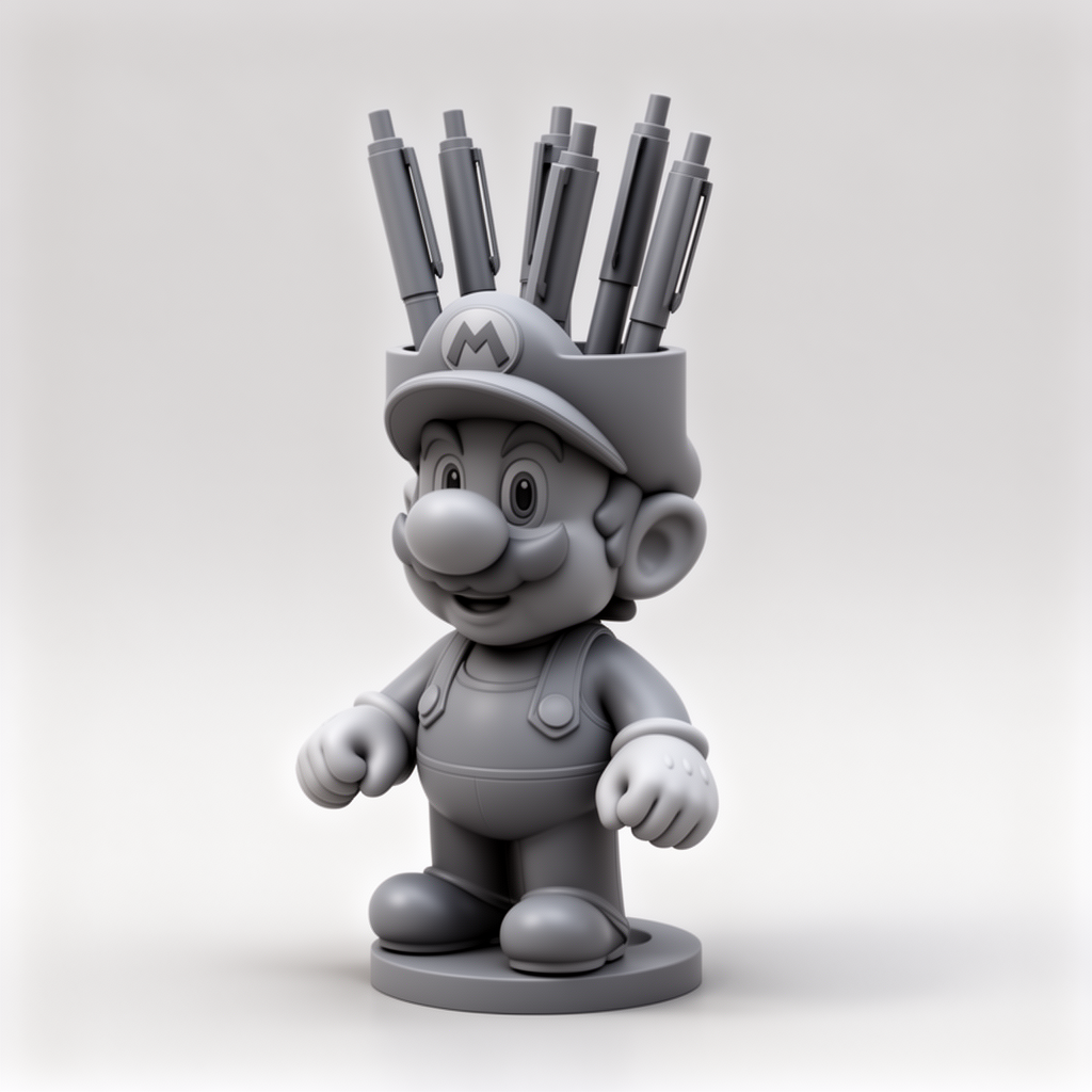 Super Mario Pen Holder free 3D printable STL