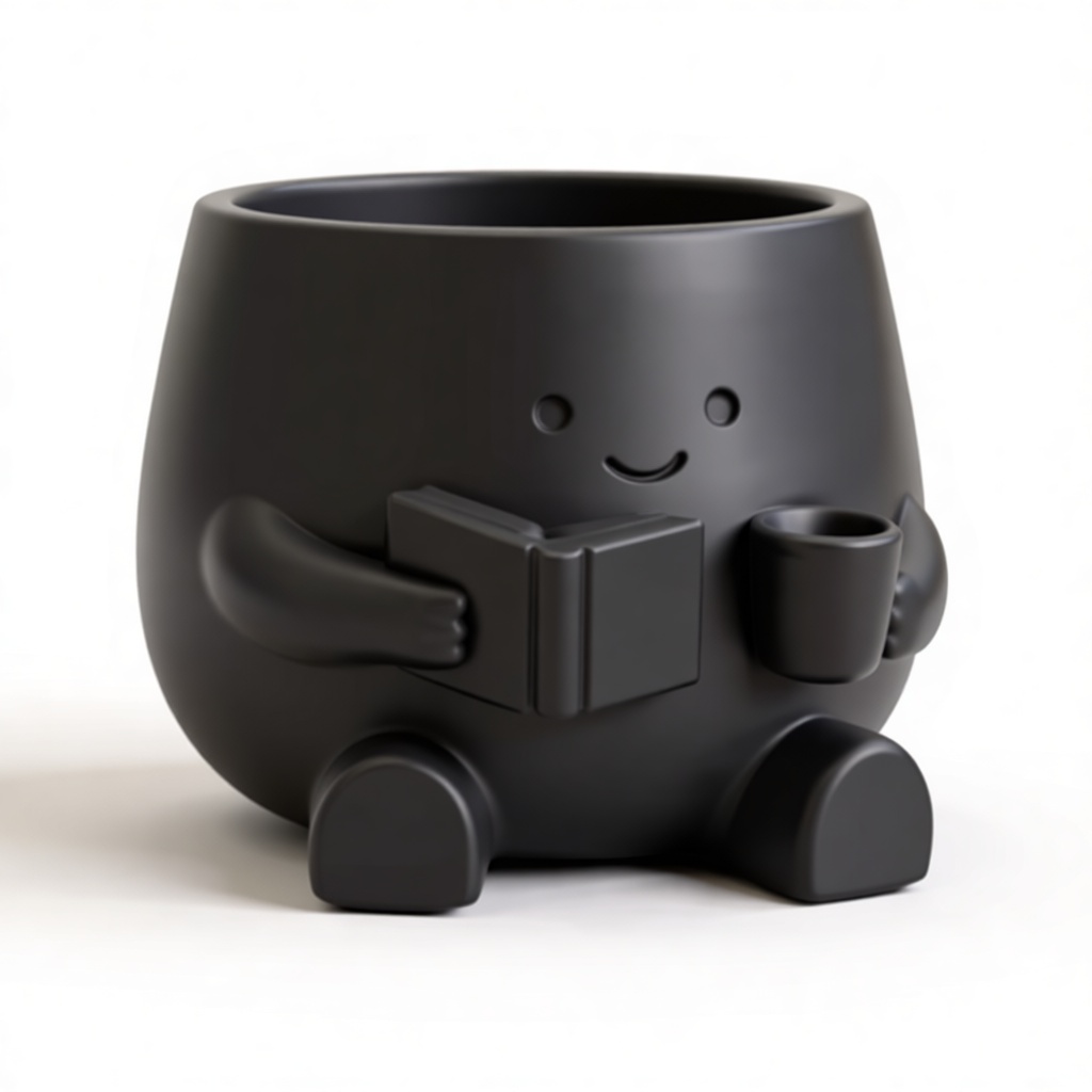 Cute Reading Mug Figurine free 3D printable STL