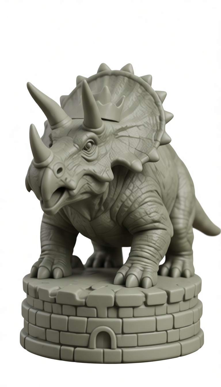 Triceratops Dinosaur Figurine free 3D printable STL