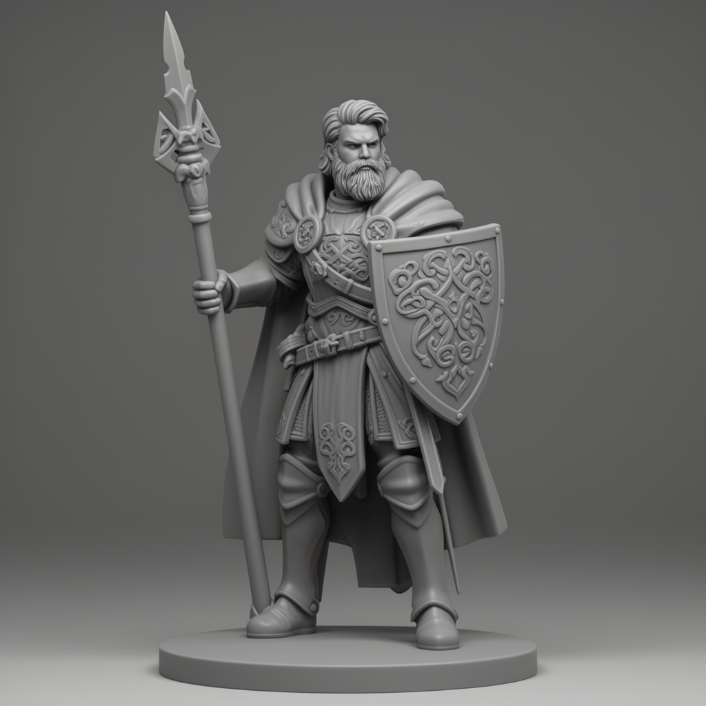 Irish Paladin Miniature free 3D printable STL