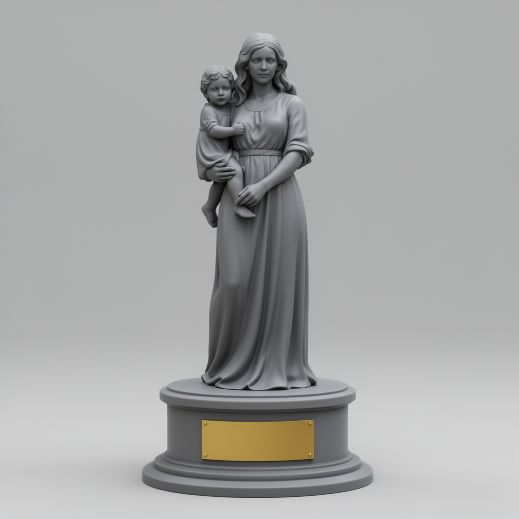 Mother with Child Statue free 3D printable STL