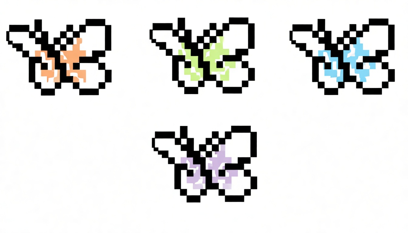 Pixel Art Butterfly Set free 3D printable STL