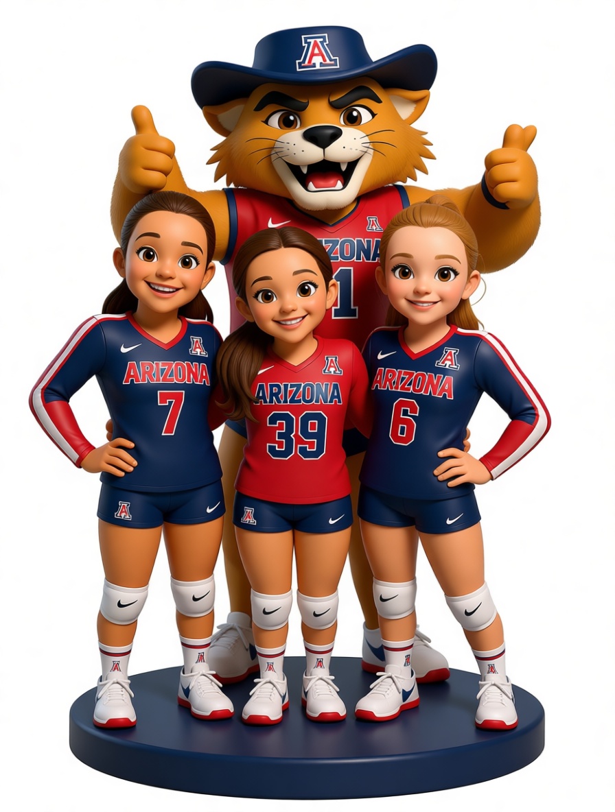 Arizona Wildcats Volleyball Figurines free 3D printable STL