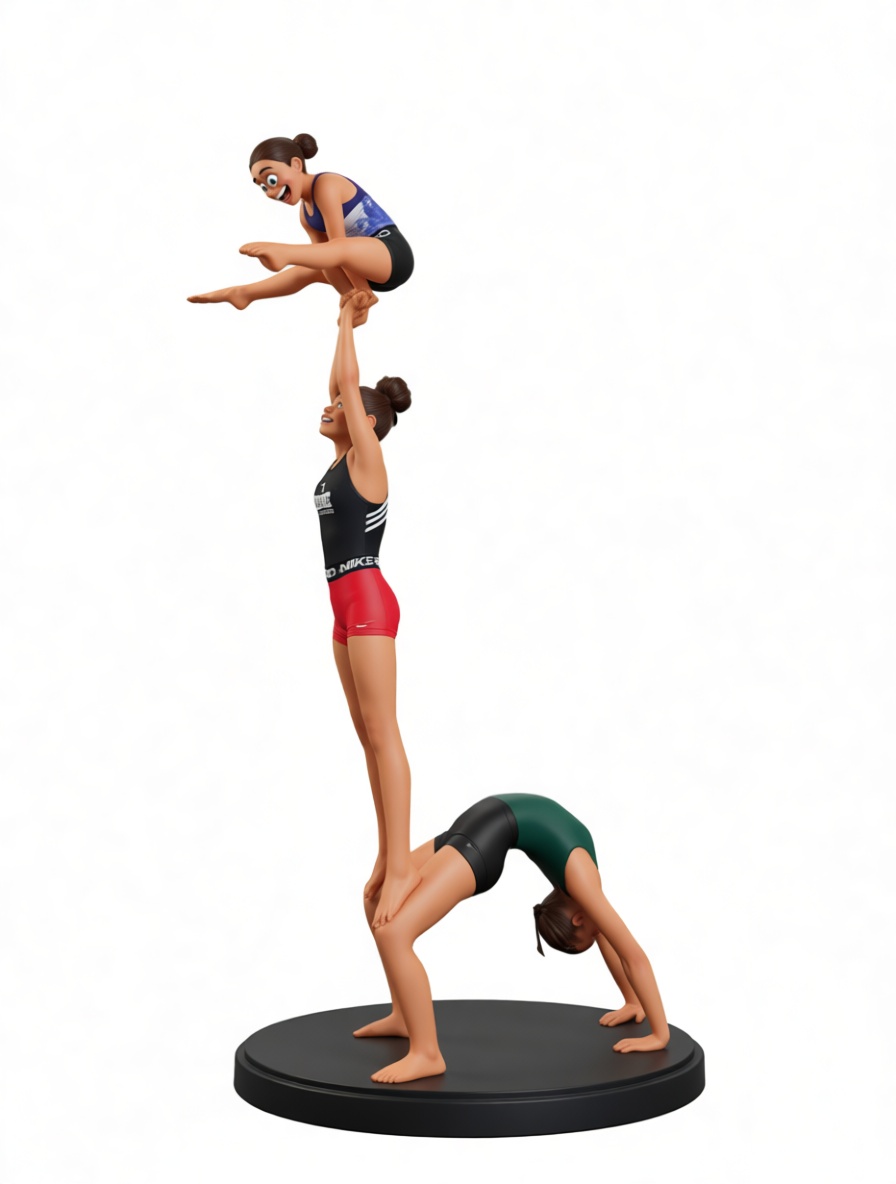 Acrobatic Trio Sculpture free 3D printable STL