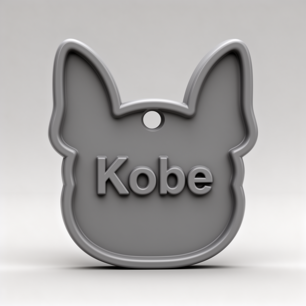 Frenchie Dog Tag free 3D printable STL