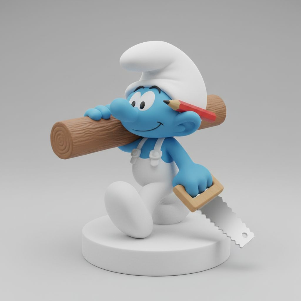 Handyman Smurf Figurine free 3D printable STL