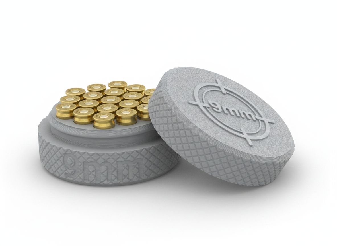 9mm Ammunition Case Model free 3D printable STL