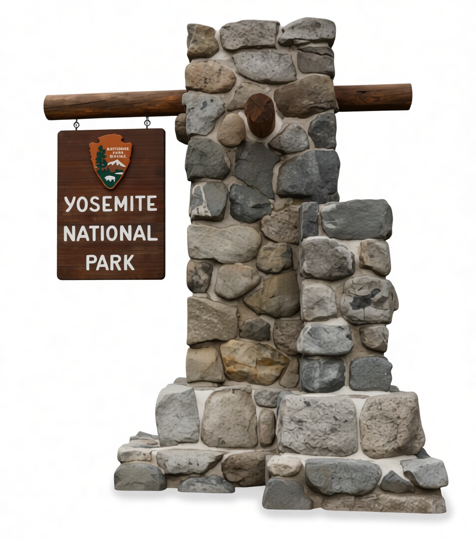 Yosemite National Park Sign Model free 3D printable STL