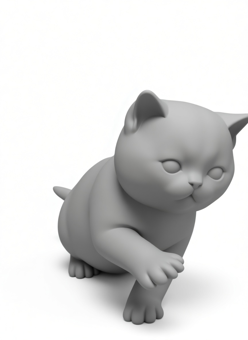 British Shorthair Kitten Figurine free 3D printable STL