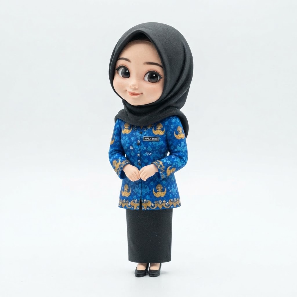 Woman in Batik Uniform Figurine free 3D printable STL