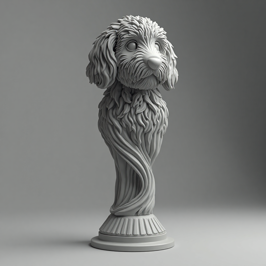 Golden Doodle Trophy Statue free 3D printable STL