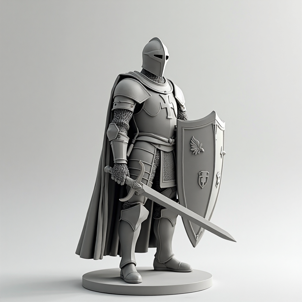 Medieval Knight Figurine free 3D printable STL