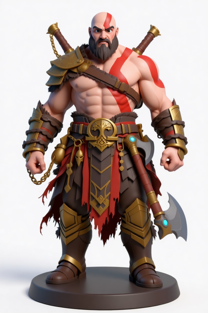 Kratos Warrior Figurine free 3D printable STL
