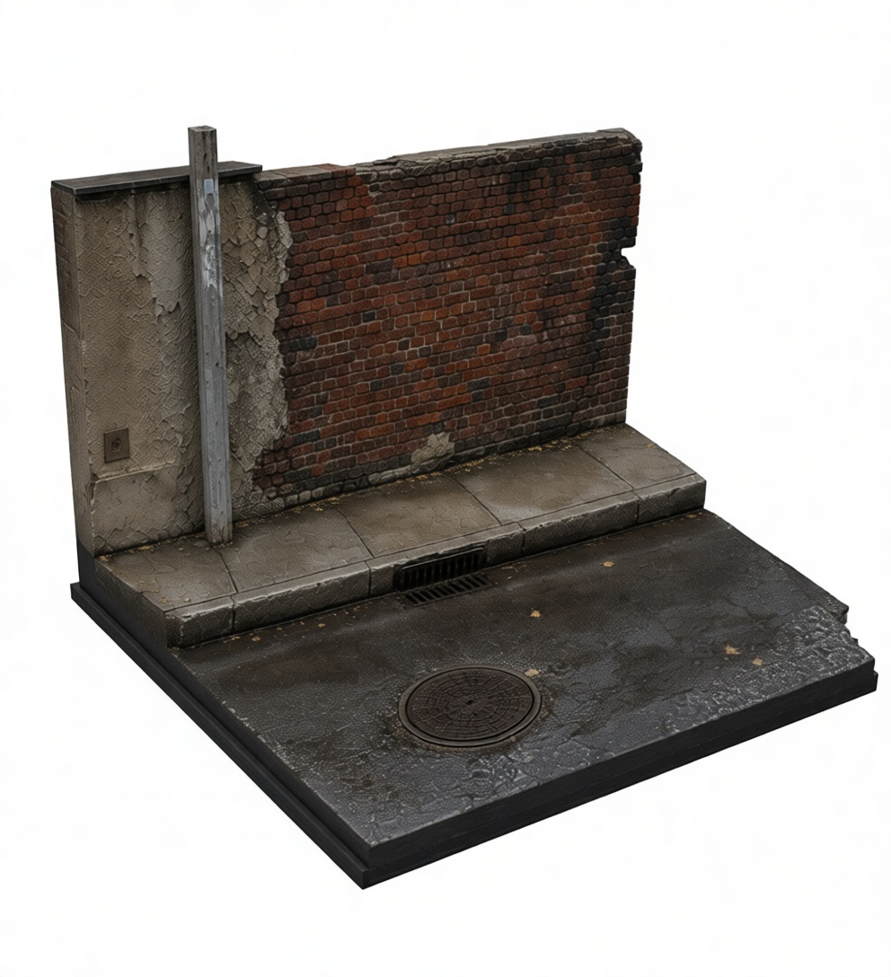 Urban Street Corner Diorama free 3D printable STL