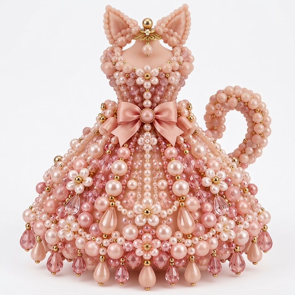 Beaded Cat Teapot free 3D printable STL