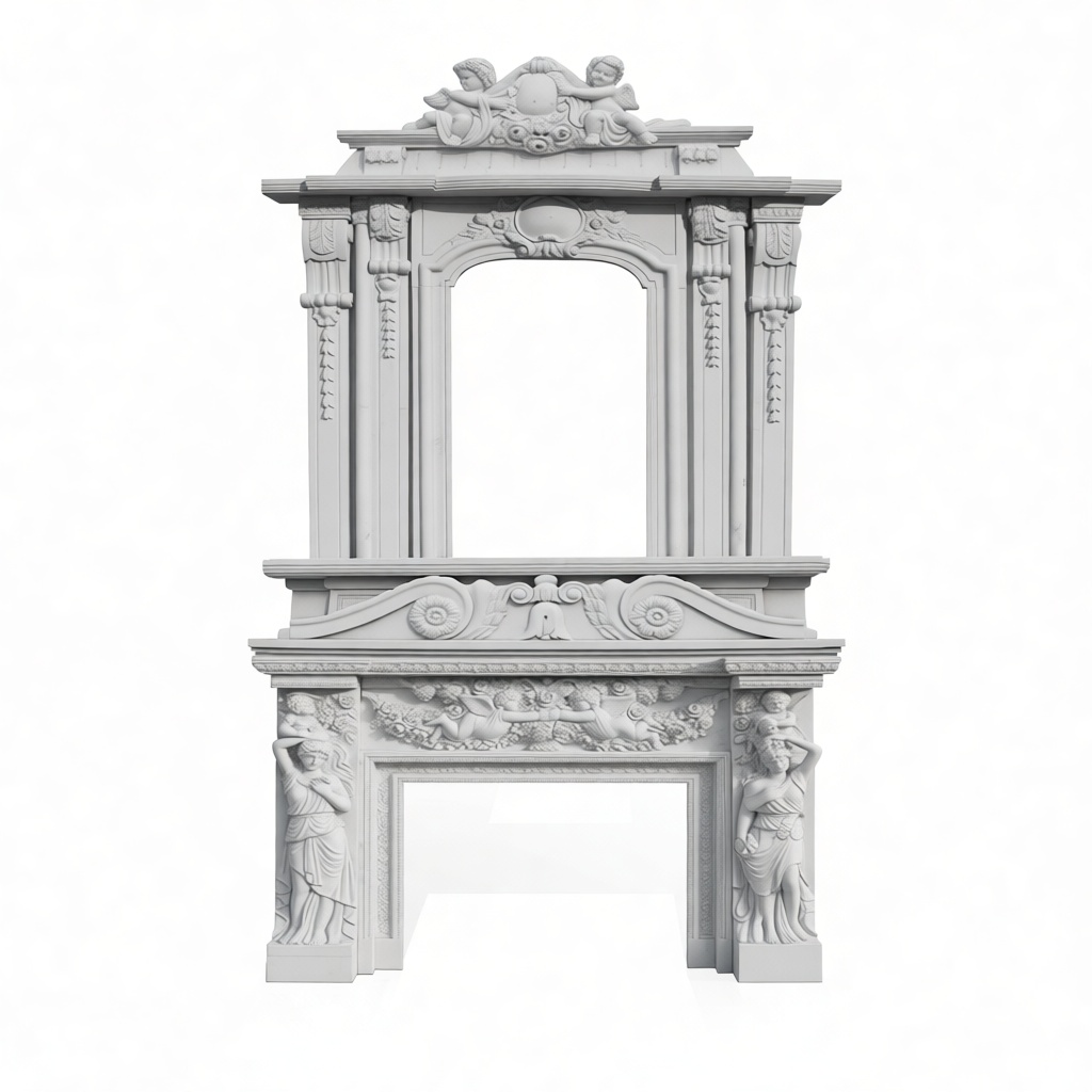 Baroque Fireplace Mantel free 3D printable STL