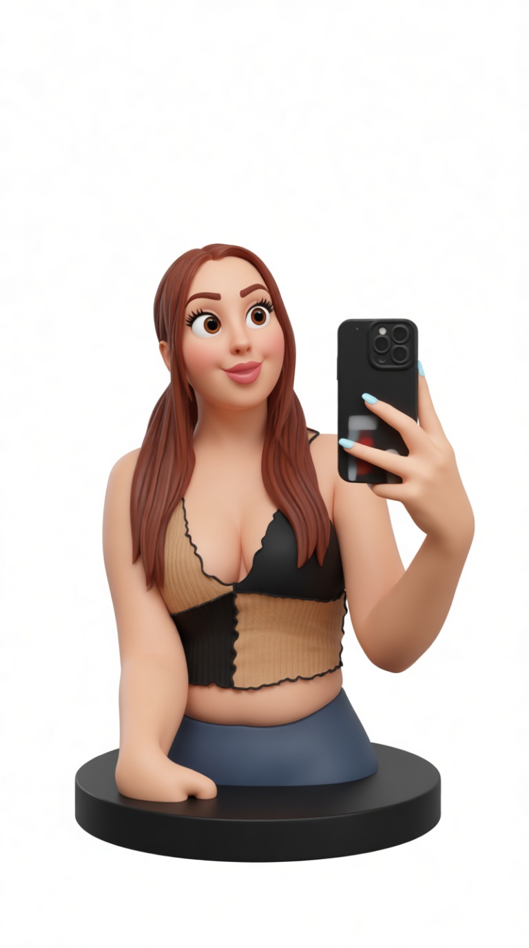 Selfie Woman Bust free 3D printable STL