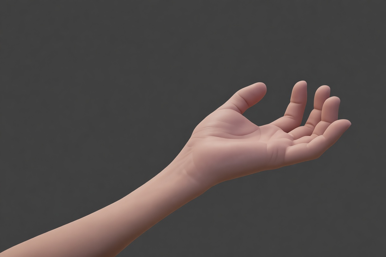 Realistic Human Hand Model free 3D printable STL
