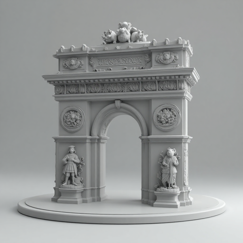 Arc De Triomphe Hamster Model free 3D printable STL