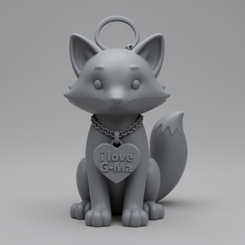 Fox Keychain Necklace free 3D printable STL