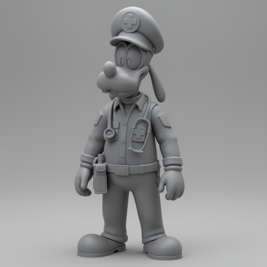Goofy Paramedic Figurine free 3D printable STL