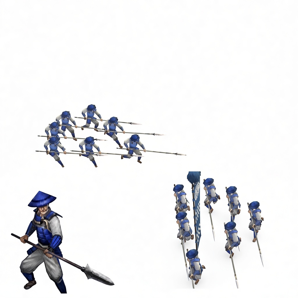 Ashigaru Spearman Miniatures free 3D printable STL