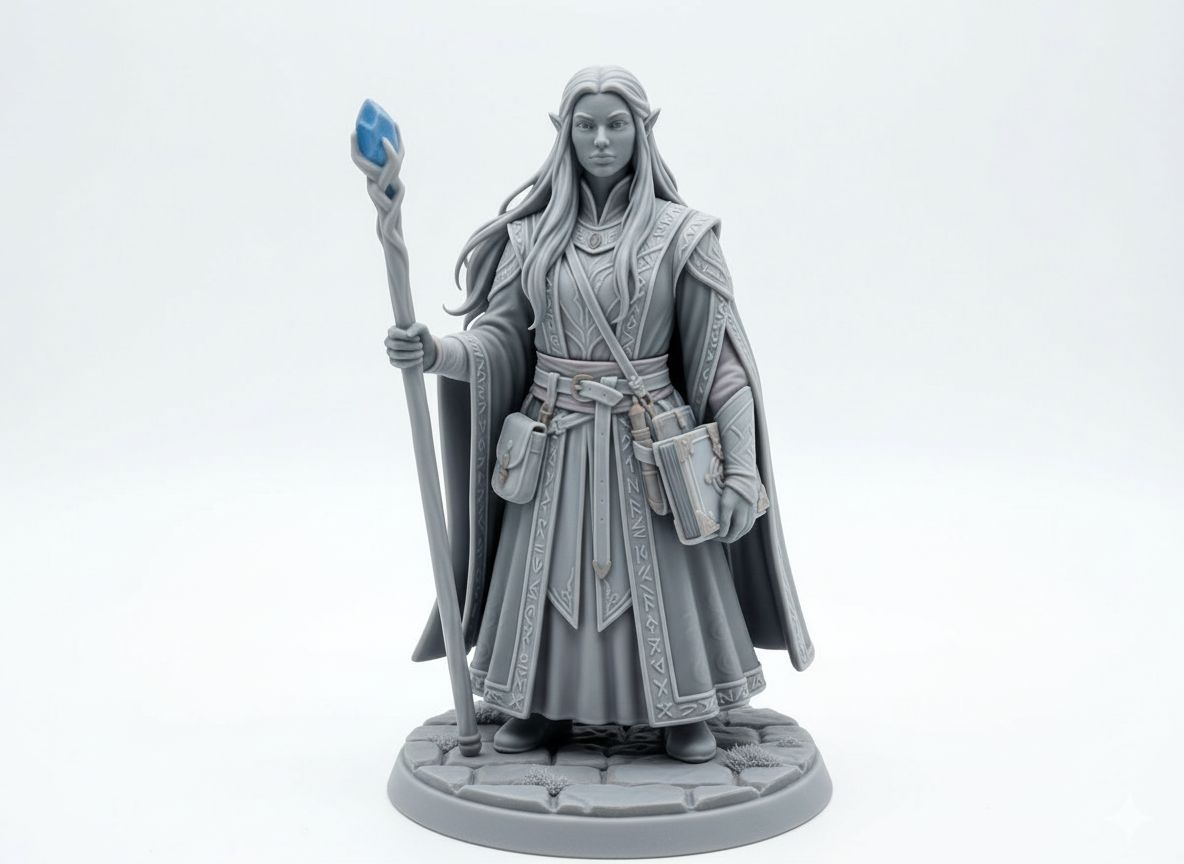Elven Mage Figurine free 3D printable STL