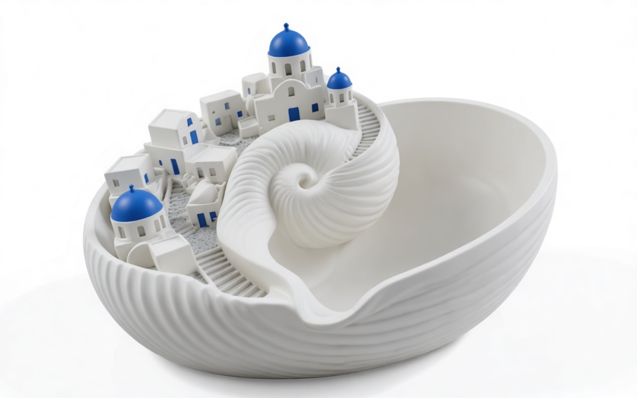 Santorini Shell Sculpture free 3D printable STL