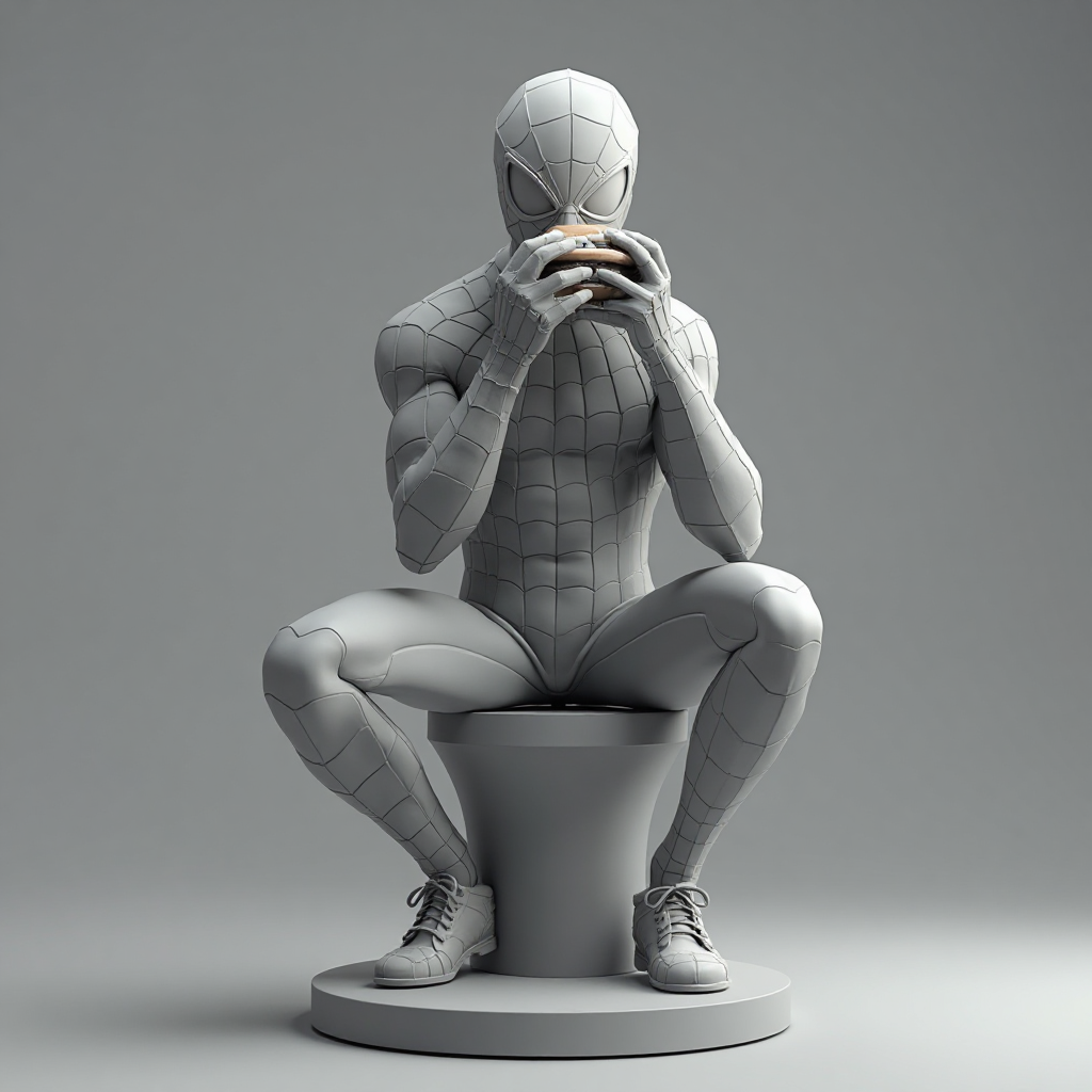 Spiderman Sitting Figurine free 3D printable STL