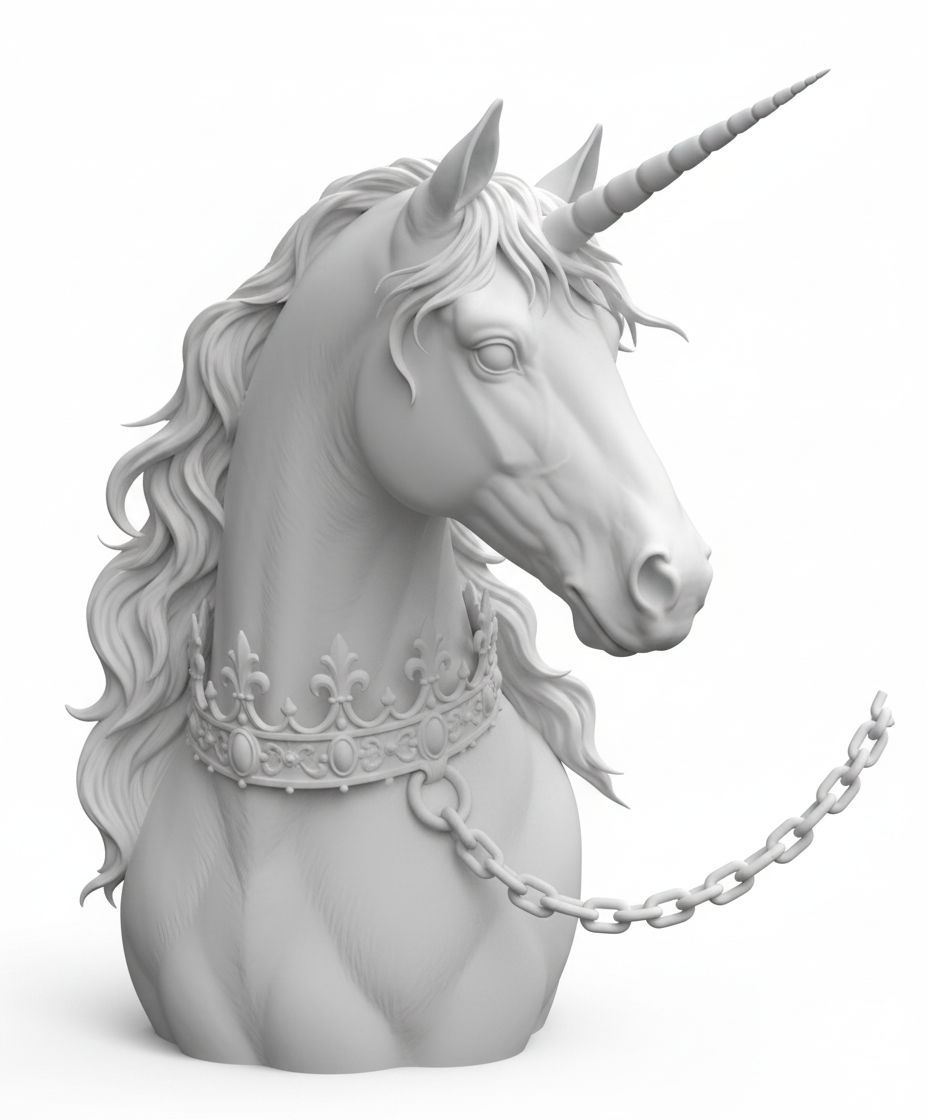 Unicorn Bust Sculpture free 3D printable STL