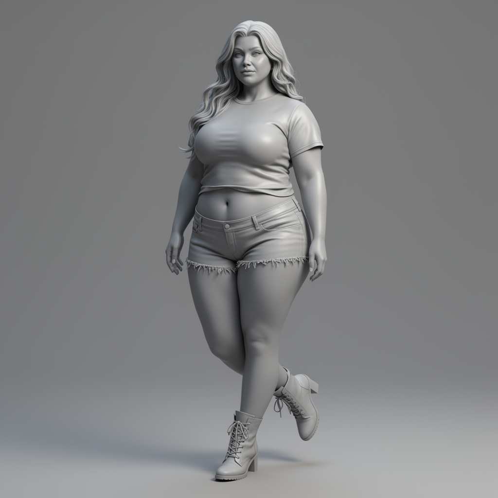 Curvy Mature Woman Figurine free 3D printable STL