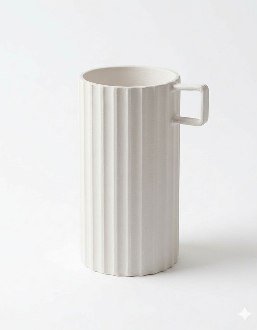 Ribbed Cylinder Mug free 3D printable STL