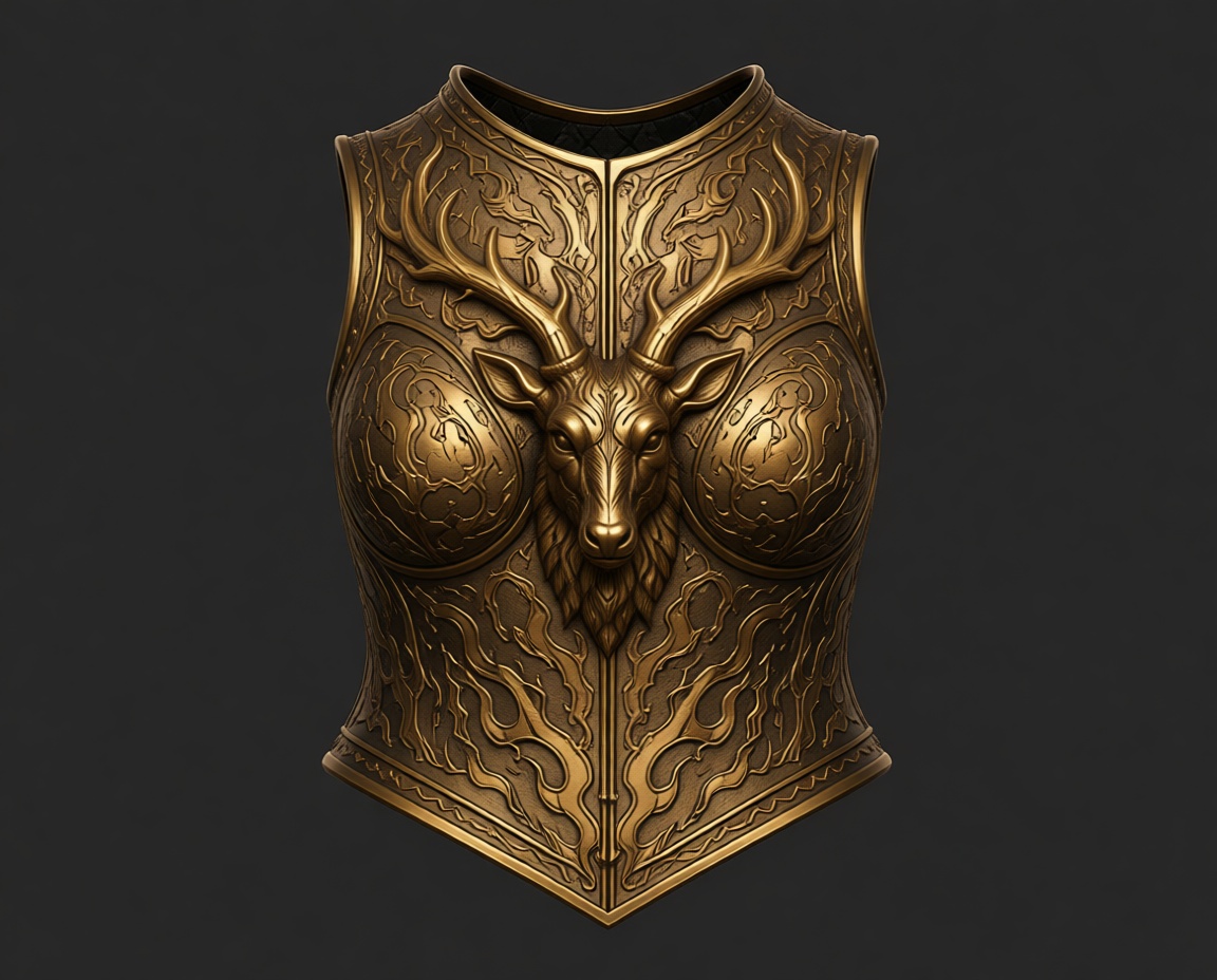 Stag Breastplate Sculpture free 3D printable STL