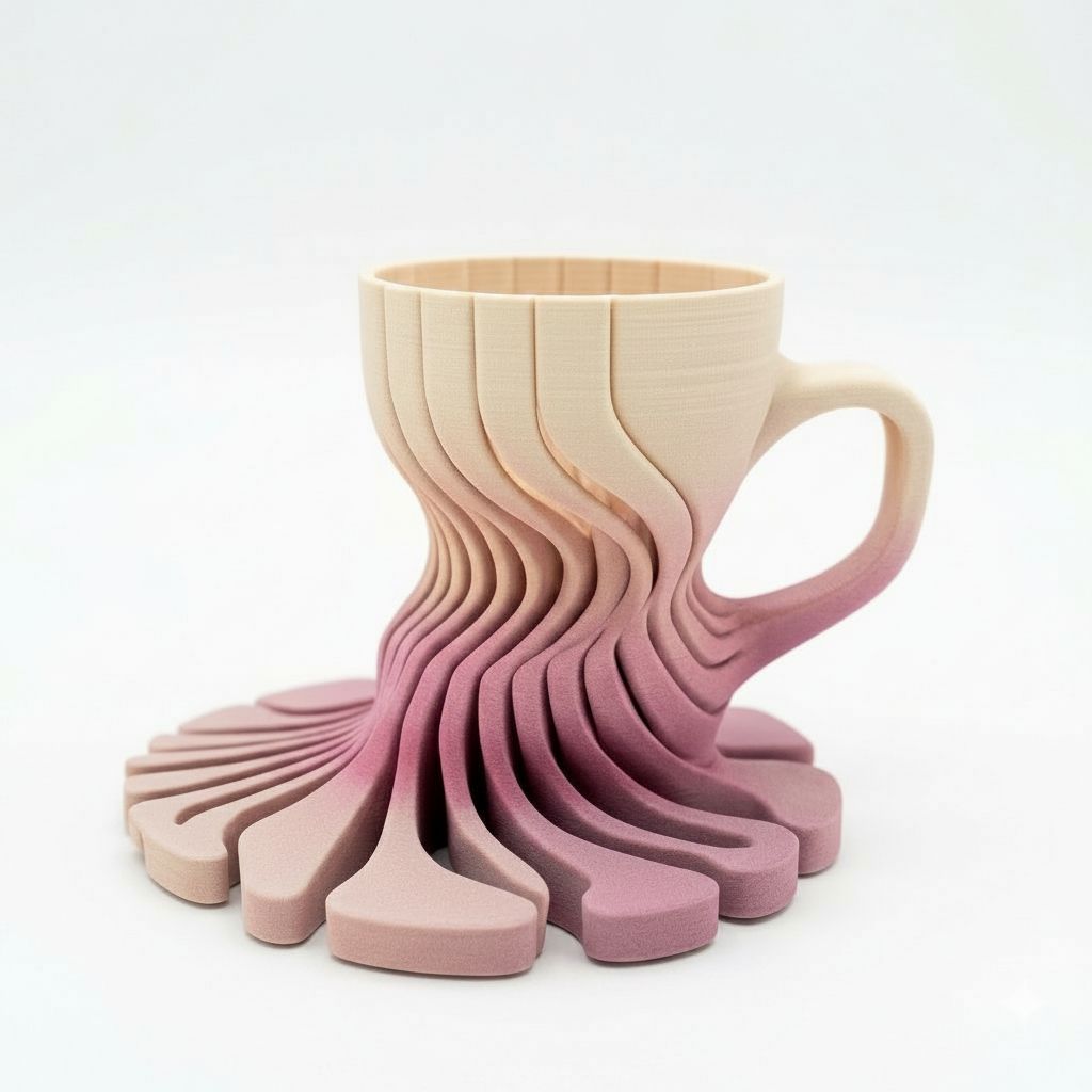 Waveform Coffee Mug free 3D printable STL