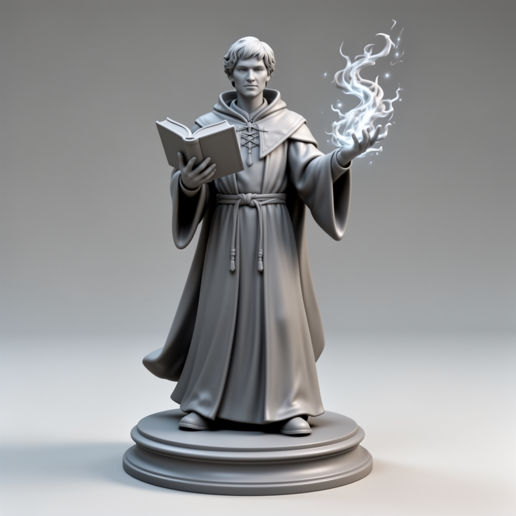 Medieval Sorceror Figurine free 3D printable STL