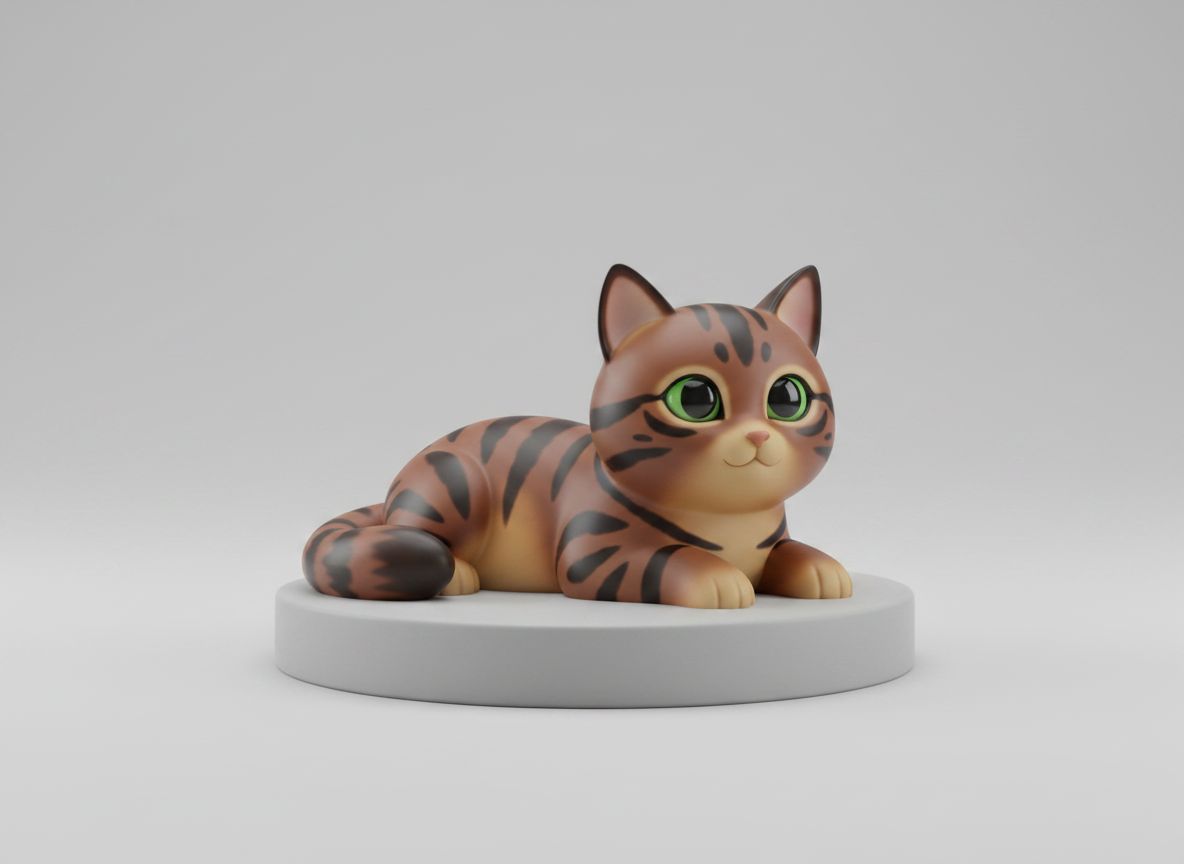 Tabby Cat Figurine free 3D printable STL