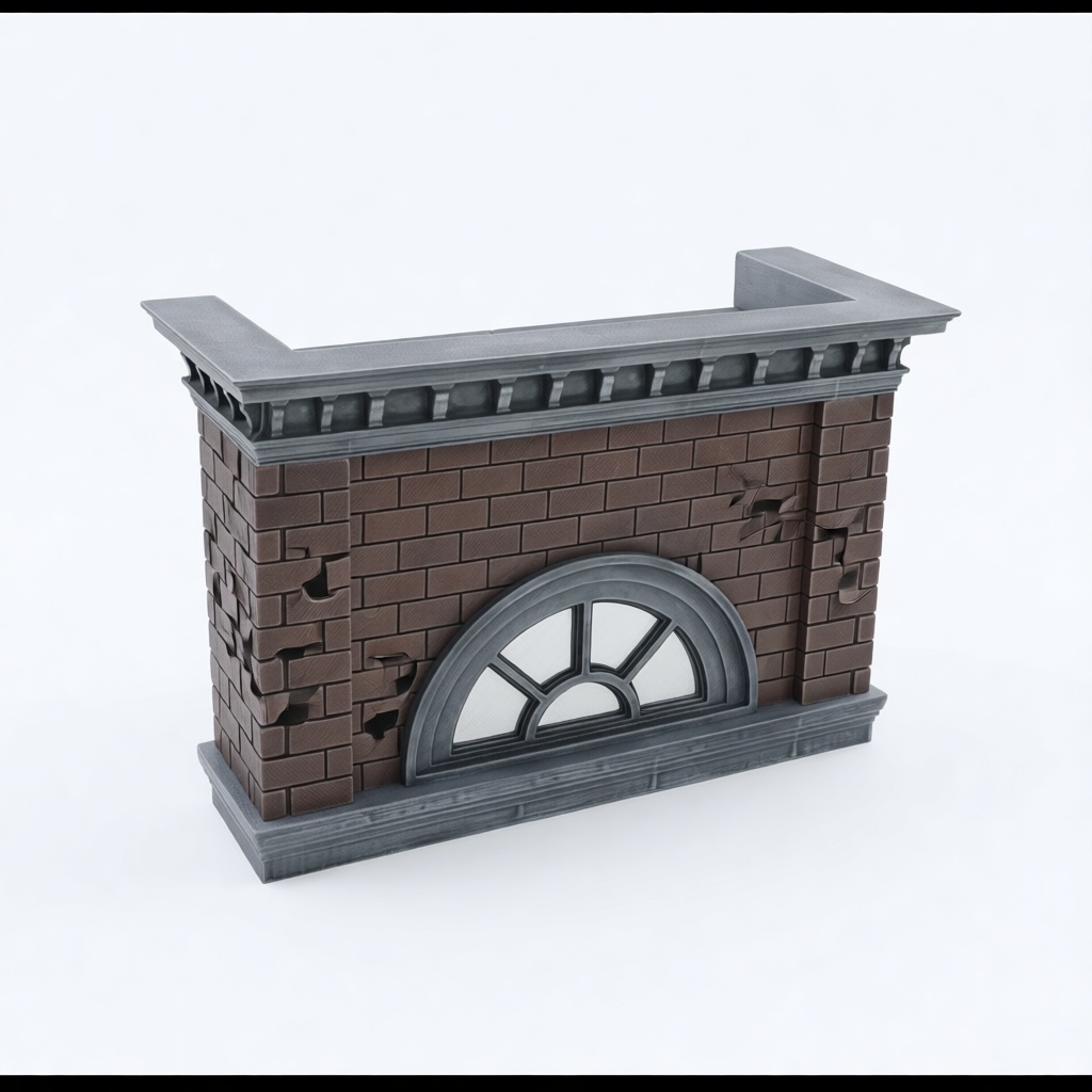 Ruined Brick Wall Model free 3D printable STL