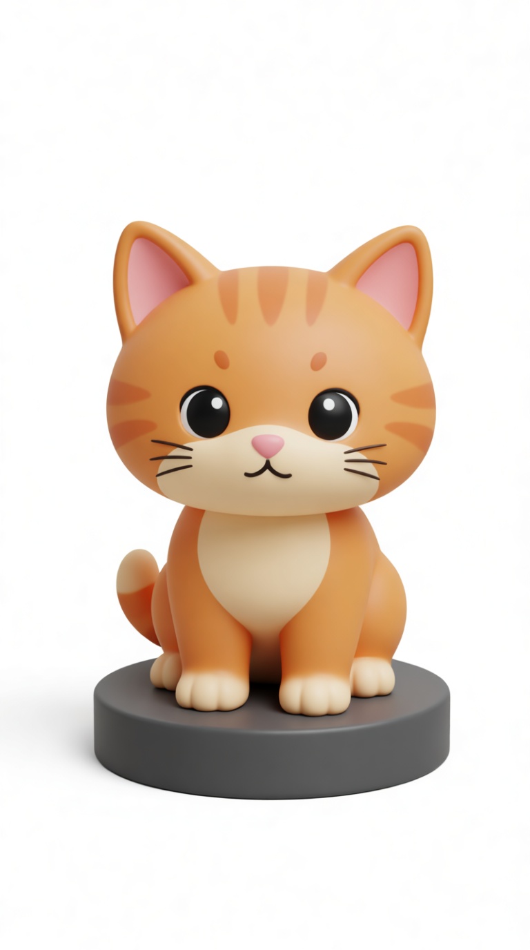 Orange Tabby Cat Figurine free 3D printable STL