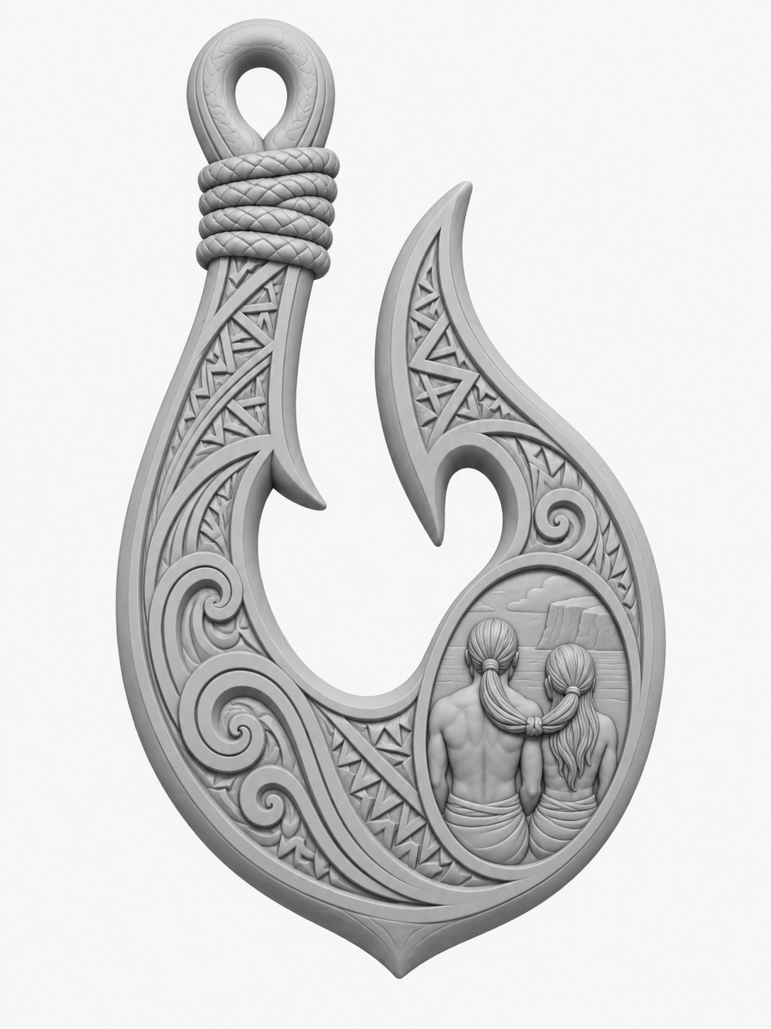 Maori Hei Matau Pendant free 3D printable STL