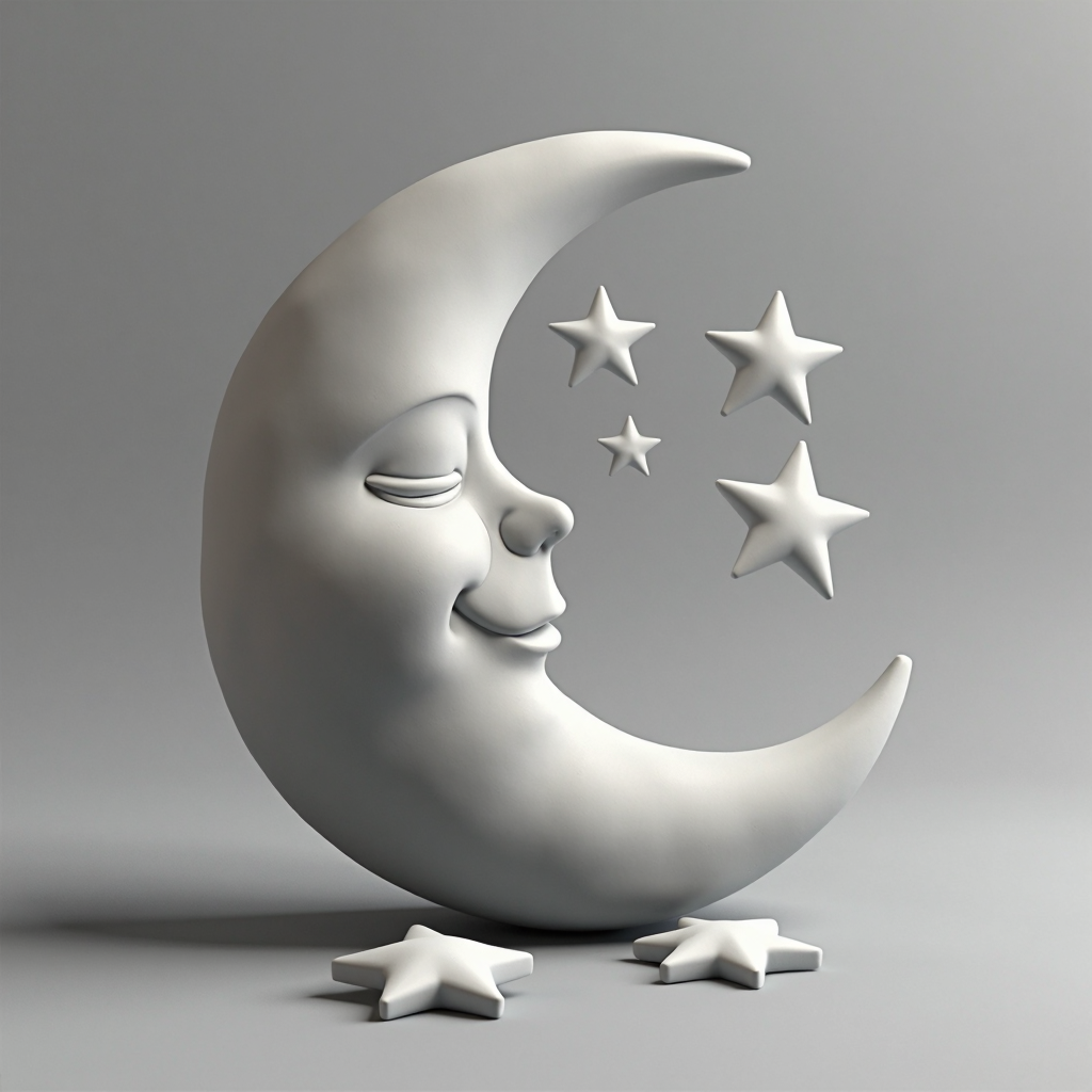 Sleepy Moon Sculpture free 3D printable STL