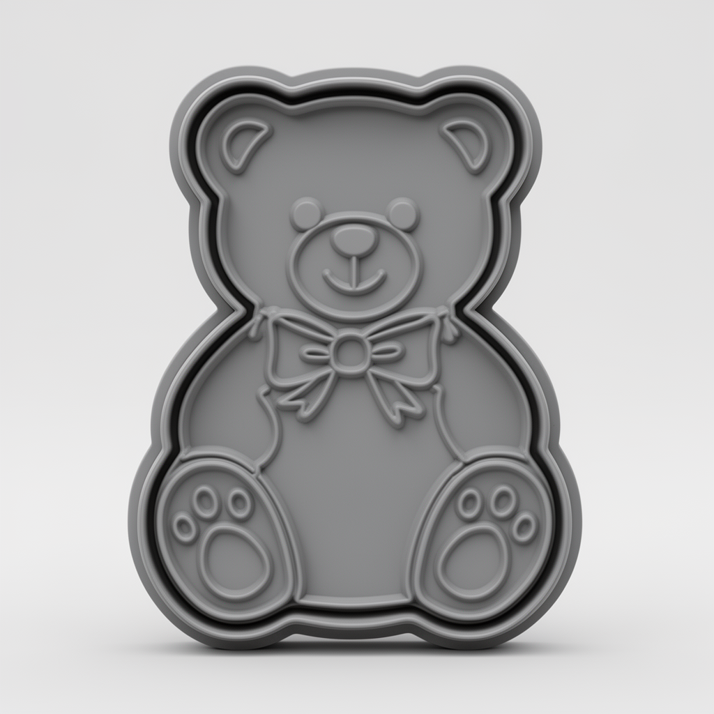 Sitting Teddy Bear Stamp free 3D printable STL