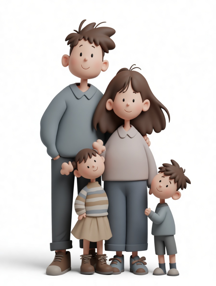 Cartoon Family Figurine free 3D printable STL