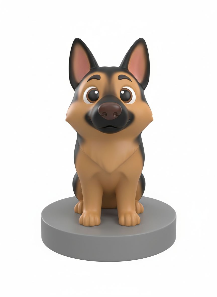 German Shepherd Figurine free 3D printable STL