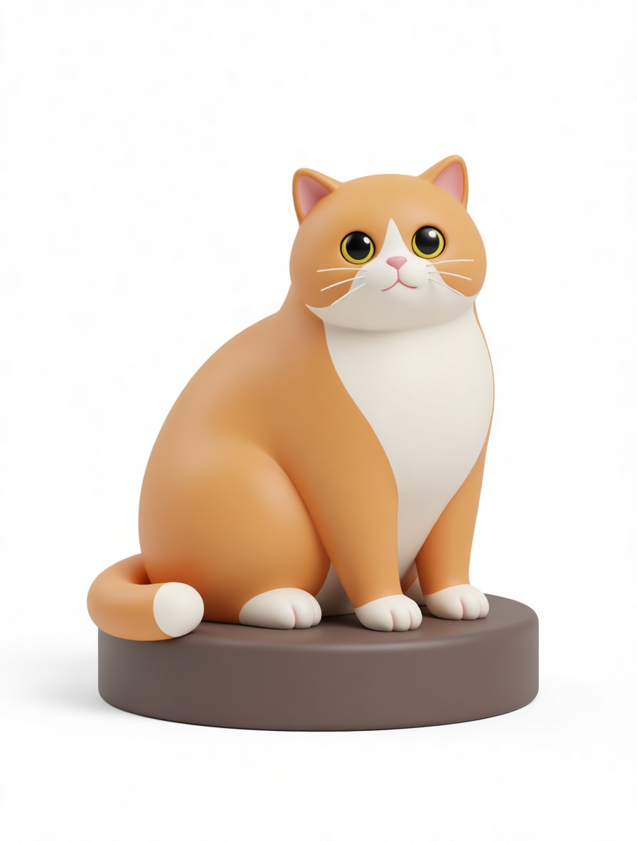 Orange Tabby Cat Figurine free 3D printable STL