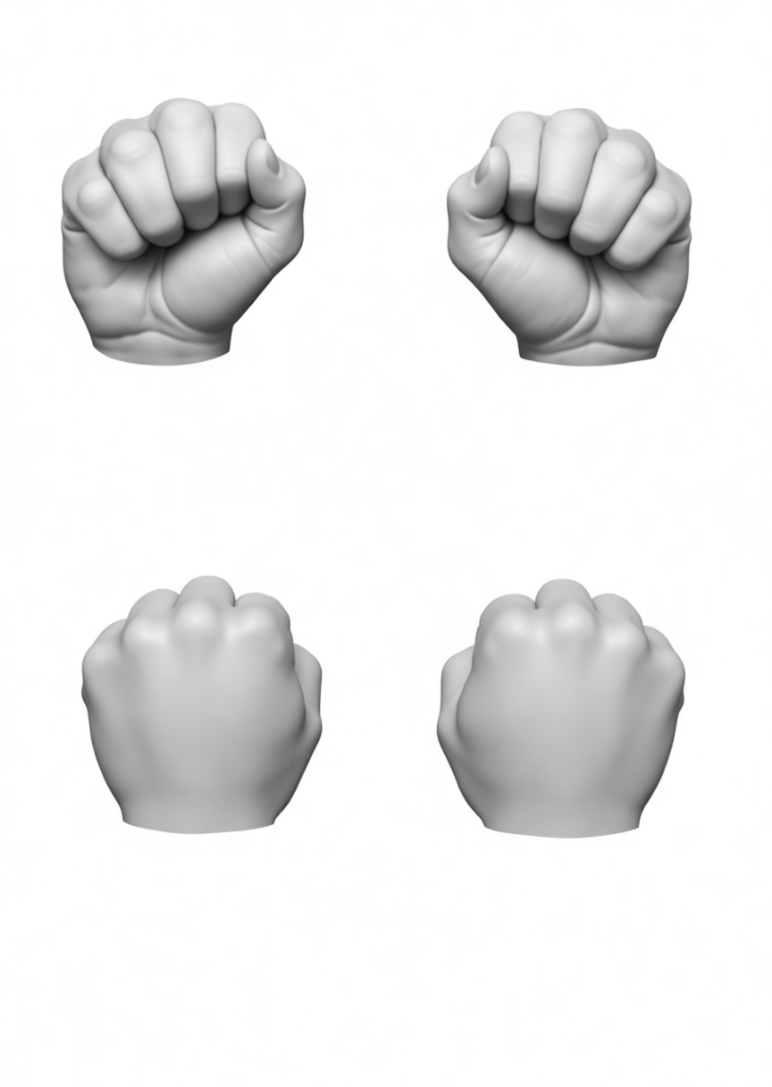 Clenched Fist Pair free 3D printable STL